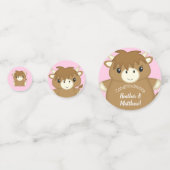 Confettis Scottish Highland Baby shower de vache rose (Derrière)