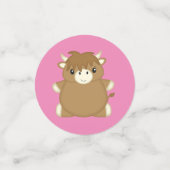 Confettis Scottish Highland Baby shower de vache rose (Petit recto)