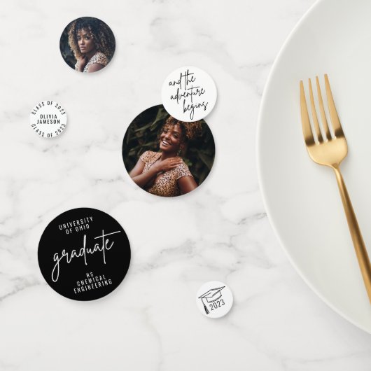 Confettis Script moderne - Photo personnalisée (Groupe)