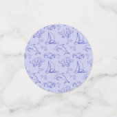 Confettis Sea animals and sailboat one line drawing pattern (Petit recto)