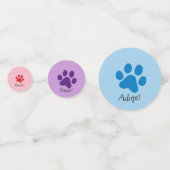 Confettis Secourir, favoriser, adopter des Empreintes de pat (Devant)