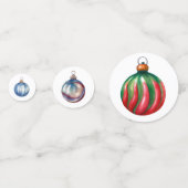 Confettis Séparateur de table Bauble en aquarelle de Noël (Derrière)