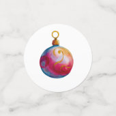 Confettis Séparateur de table Bauble en aquarelle de Noël (Petit recto)