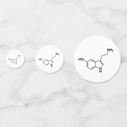 Confettis sérotonine formule chimique éléments du symbole sc (Devant)