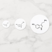 Confettis sérotonine formule chimique éléments du symbole sc (Derrière)