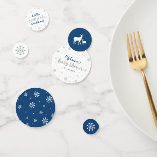 Confettis Silver & Blue Winter Snowflake Boy Baby shower Con