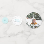 Confettis Silver & Blue Winter Wonderland Garçon 1er anniver (Devant)