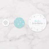 Confettis Silver & Blue Winter Wonderland Garçon 1er anniver (Derrière)