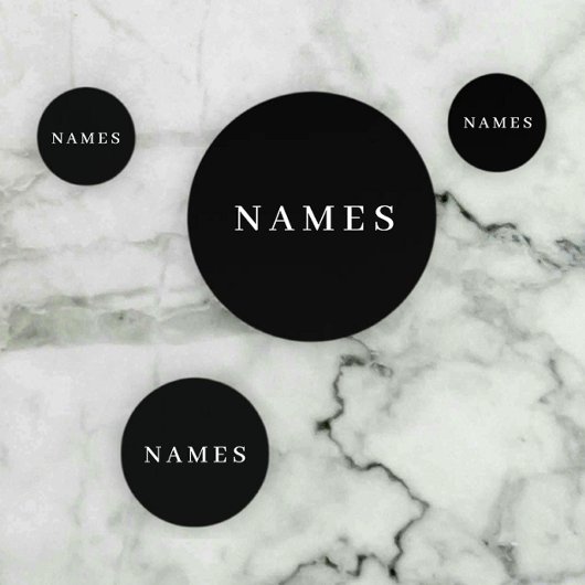 Confettis Simple Black Custom Ajouter Votre Nom Élégant