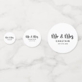 Confettis Simple M. & Mme | Monogramme de mariage  (Derrière)