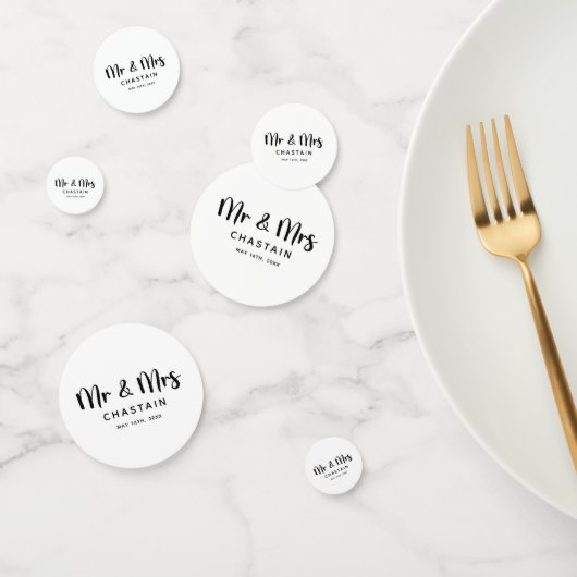 Confettis Simple M. & Mme | Monogramme de mariage  (Groupe)