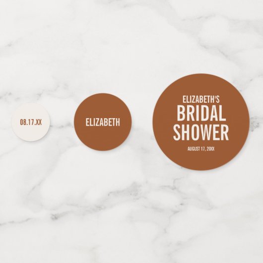 Confettis Simple Mariage avec Typographie en Terre Cuite (Devant)