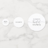 Confettis Simple Mariage Minimaliste Script Noir & Blanc Sho (Devant)
