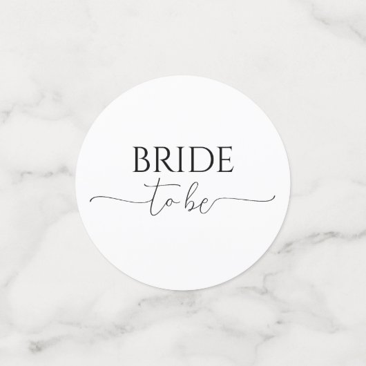 Confettis Simple Mariage Minimaliste Script Noir & Blanc Sho (Petit recto)