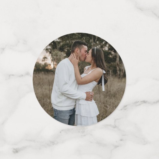 Confettis simple minimum ajouter photo image amour couple (Petit recto)