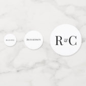 Confettis Simple Moderne Monogramme Mariage  (Devant)