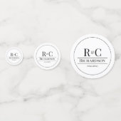 Confettis Simple Moderne Monogramme Mariage  (Derrière)