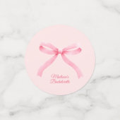 Confettis Simple Pink Bow Girl Coquette Bachelorette Party (Petit recto)