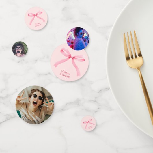 Confettis Simple Pink Bow Girl Coquette Bachelorette Party (Groupe)