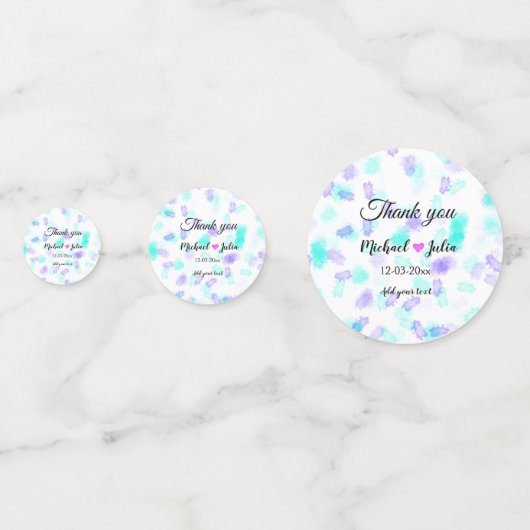 Confettis Simple thank you couple heart glitter (Derrière)