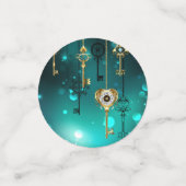 Confettis Skeleton Keys on Green Background (Petit recto)