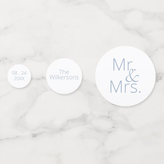 Confettis Slate Blue Mr & Mrs Mariage (Devant)