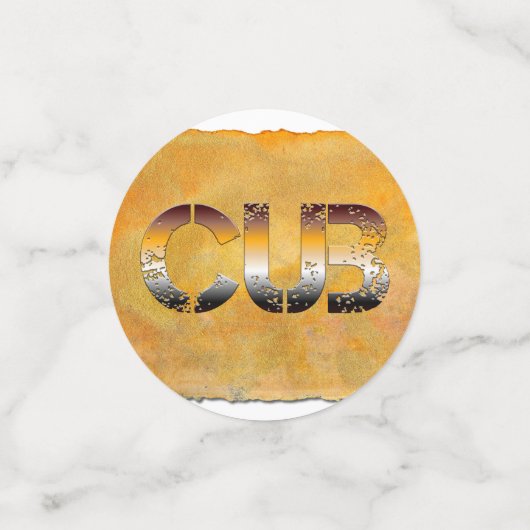 Confettis SlipperyJoe's petit ours mot orange-brun pro (Petit recto)