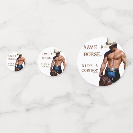 Confettis SlipperyJoe's save horse ride paille cowboy casque (Devant)