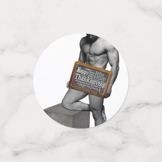 Confettis SlipperyJoe's Thanksgiving man hot six pack abs un (Petit recto)