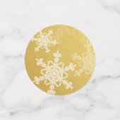 Confettis Snowflakes rose Golden minimaliste Noël (Petit recto)
