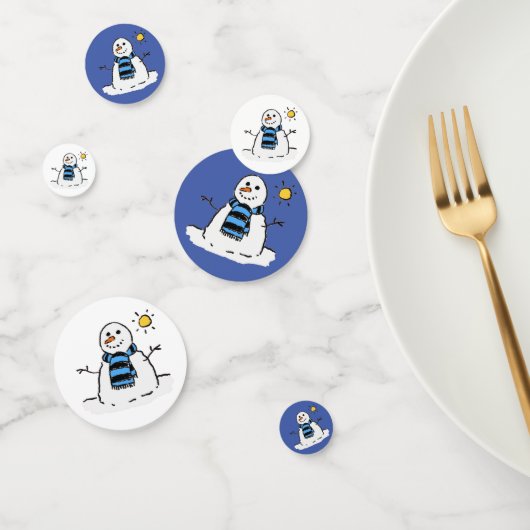 Confettis Snowman sur une journée ensoleillée d'hiver (Groupe)
