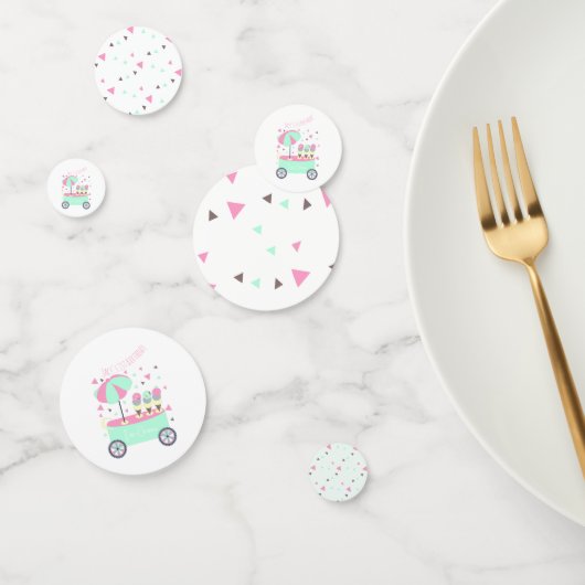 Confettis Soirée Crème de glace Soirée Rose Anniversaire (Groupe)