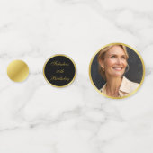 Confettis Soirée d'anniversaire Elegant Black And Gold Surpr (Derrière)