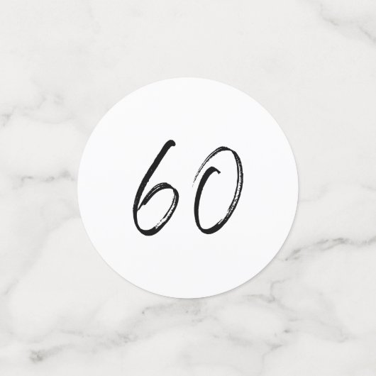 Confettis Soixante | Black & White Modern 60th Birthday Phot (Petit recto)