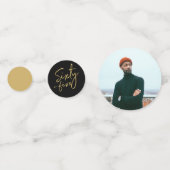 Confettis Soixante cinq Or et Noir Moderne 65e fête d'annive (Derrière)