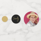 Confettis Soixante-Dix | Gold & Black Modern 70th Birthday P (Derrière)