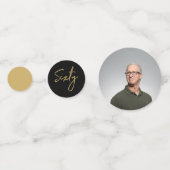 Confettis Soixante | Gold & Black Modern 60th Birthday Party (Derrière)