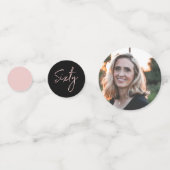 Confettis Soixante | Rose Gold & Black Modern 60e anniversai (Derrière)