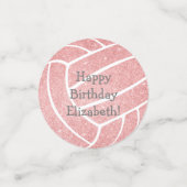 Confettis sport féminin mignon fête d'anniversaire volleybal (Petit recto)