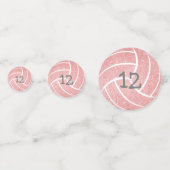 Confettis sport féminin rose fête d'anniversaire volley-ball (Derrière)