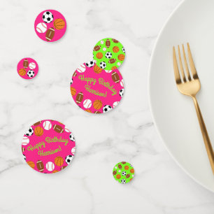 Confettis Sports Anniversaire Fête Enfants Cute Rose Girls