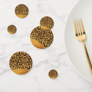 Confettis Spots d'or sur la peau de Cheetah de Glamor Métal