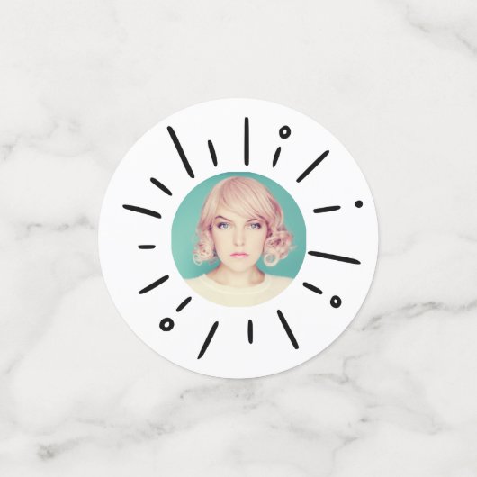 Confettis STARBURST | Editable Simple Fun Custom Photo (Petit recto)