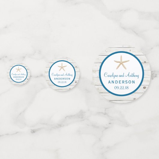 Confettis Starfish Whitewashed Wood Beach Wedding Collection (Devant)