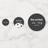 Confettis Style Rétro Neon Noir Thème Pickleball Anniversair (Devant)