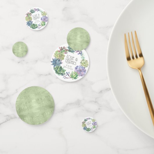 Confettis Succulents et Mariage étincelant Wreath Green ID51 (Groupe)