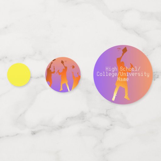 Confettis Sunset Vibrant Moderne Tech Graduation (Devant)