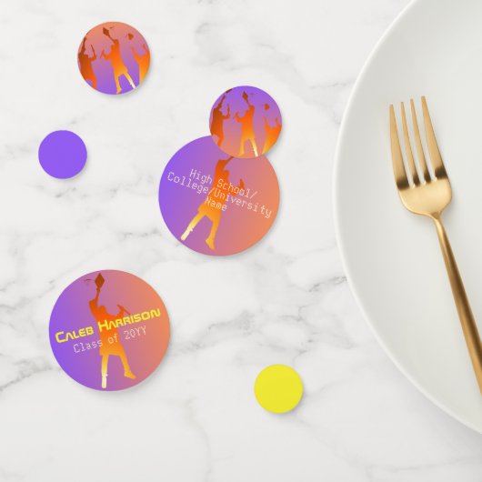 Confettis Sunset Vibrant Moderne Tech Graduation (Groupe)