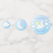 Confettis Sur la Lune et le Baby shower des étoiles (Derrière)
