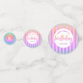 Confettis Sweet 16 anniversaire arc-en-ciel ombre script par (Devant)